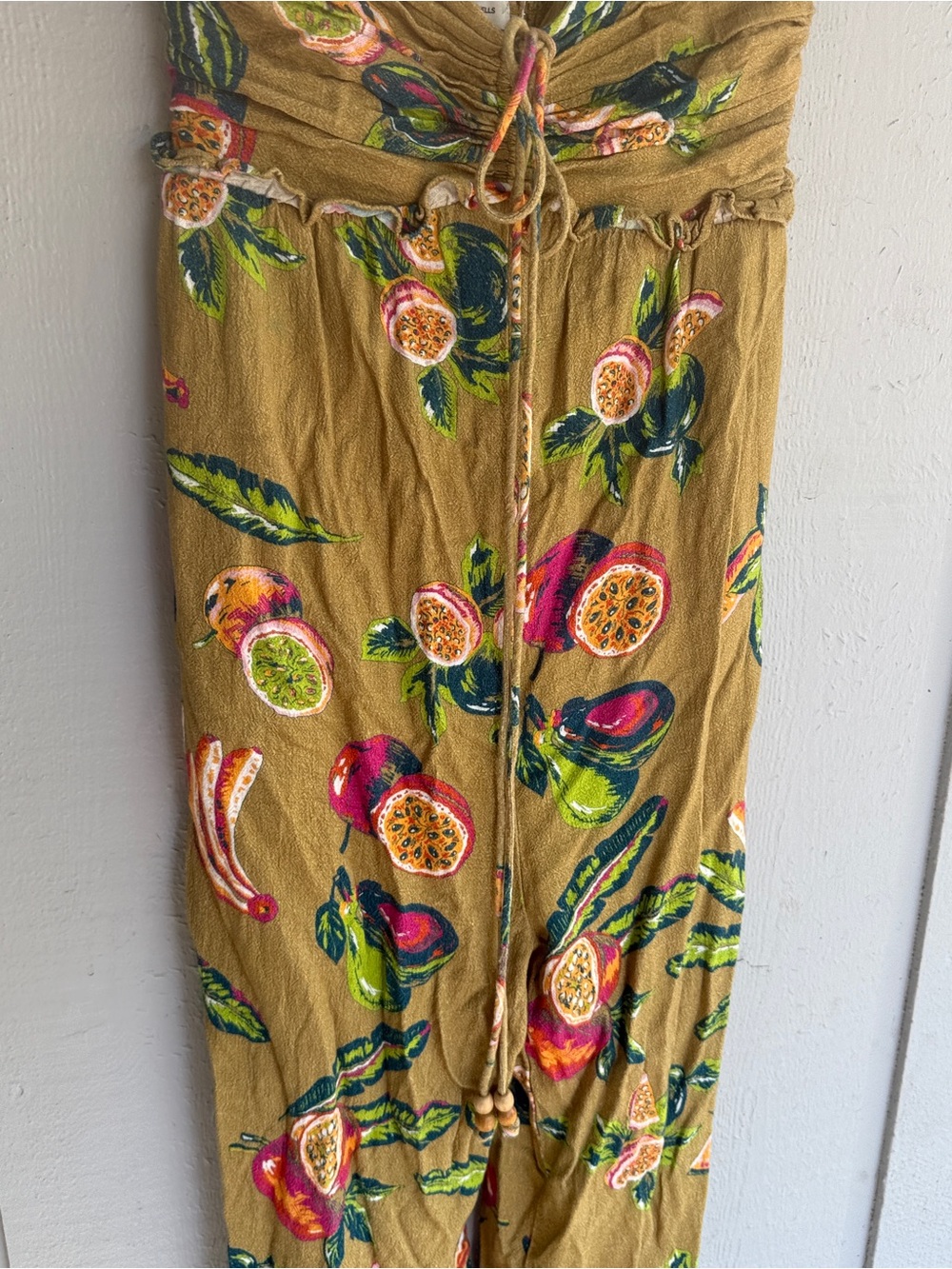 The Odells Strapless Isla Tropical halter Jumpsuit size Medium Linen blend - Picture 5 of 16